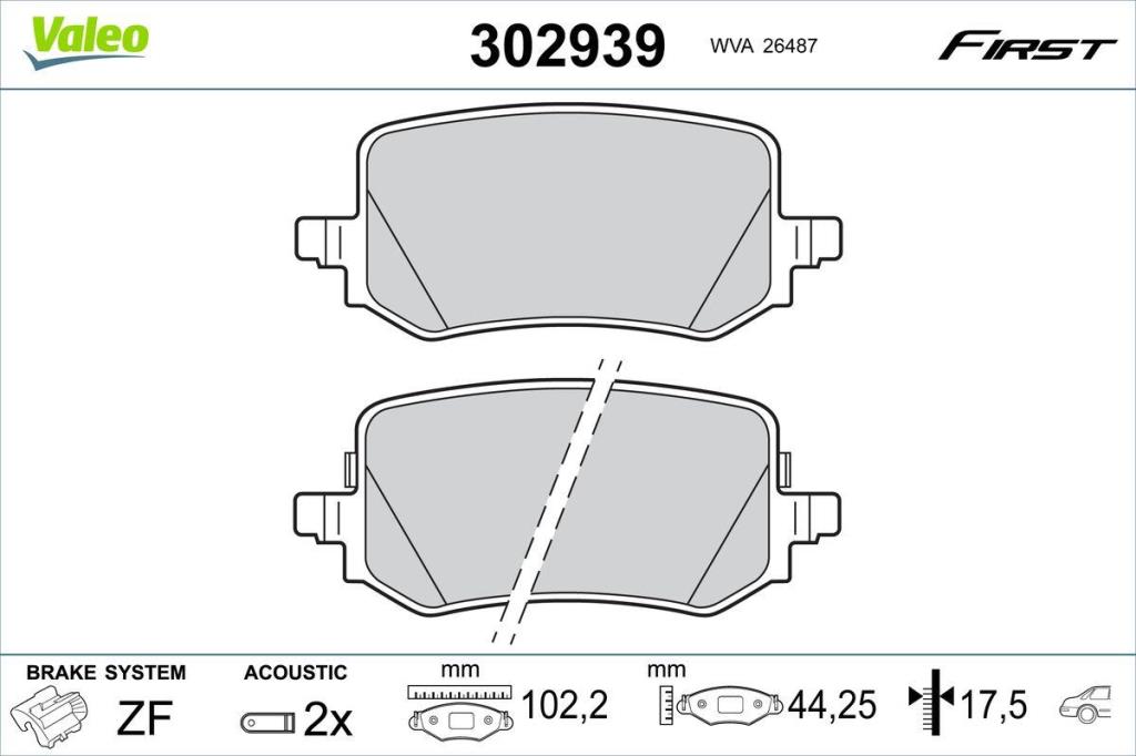 Jogo de 4 pastilhas de travão VALEO ref. 302939